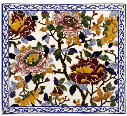 FAIENCE DE GIEN - DECOR PIVOINE